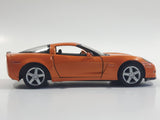 Kinsmart KT5320 2007 Chevrolet Corvette C6 Z06 Orange 1/36 Scale Pullback Motorized Friction Die Cast Toy Car Vehicle with Opening Doors - Cracked Windshield
