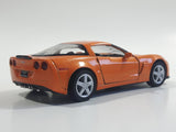Kinsmart KT5320 2007 Chevrolet Corvette C6 Z06 Orange 1/36 Scale Pullback Motorized Friction Die Cast Toy Car Vehicle with Opening Doors - Cracked Windshield