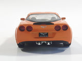 Kinsmart KT5320 2007 Chevrolet Corvette C6 Z06 Orange 1/36 Scale Pullback Motorized Friction Die Cast Toy Car Vehicle with Opening Doors - Cracked Windshield
