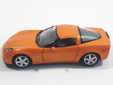 Kinsmart KT5320 2007 Chevrolet Corvette C6 Z06 Orange 1/36 Scale Pullback Motorized Friction Die Cast Toy Car Vehicle with Opening Doors - Cracked Windshield