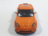Kinsmart KT5320 2007 Chevrolet Corvette C6 Z06 Orange 1/36 Scale Pullback Motorized Friction Die Cast Toy Car Vehicle with Opening Doors - Cracked Windshield