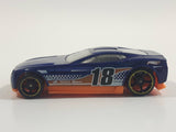 2013 Hot Wheels Track Aces Torque Screw Metalflake Blue with Orange Die Cast Toy Car Vehicle