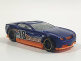 2013 Hot Wheels Track Aces Torque Screw Metalflake Blue with Orange Die Cast Toy Car Vehicle