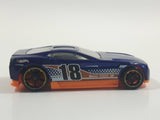 2013 Hot Wheels Track Aces Torque Screw Metalflake Blue with Orange Die Cast Toy Car Vehicle