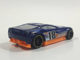2013 Hot Wheels Track Aces Torque Screw Metalflake Blue with Orange Die Cast Toy Car Vehicle