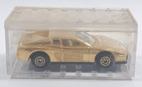 Rare Sohbi Ferrari Testarossa Gold Chrome Die Cast Toy Car Vehicle in Case