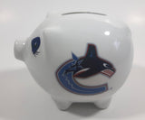 Vancouver Canucks NHL Ice Hockey White Ceramic Piggy Coin Bank - Official NHL Product - 1 Chip 1 Crack