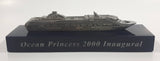 Rare Ocean Princess 2000 Inaugural Heavy Metal Detailed Cruise Ship Model on Dark Blue Base