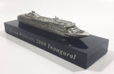 Rare Ocean Princess 2000 Inaugural Heavy Metal Detailed Cruise Ship Model on Dark Blue Base