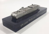 Rare Ocean Princess 2000 Inaugural Heavy Metal Detailed Cruise Ship Model on Dark Blue Base