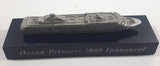 Rare Ocean Princess 2000 Inaugural Heavy Metal Detailed Cruise Ship Model on Dark Blue Base