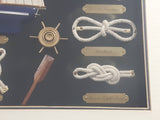 Blue Nose Ship Nautical Knots and Wood Cased Shadow Box  16" x 20"