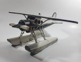 Vintage Style White Float Plane Large Tin Metal Airplane