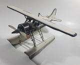 Vintage Style White Float Plane Large Tin Metal Airplane