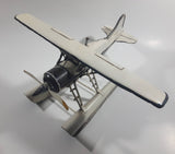 Vintage Style White Float Plane Large Tin Metal Airplane