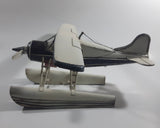 Vintage Style White Float Plane Large Tin Metal Airplane