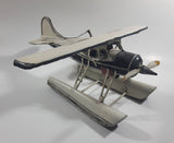 Vintage Style White Float Plane Large Tin Metal Airplane