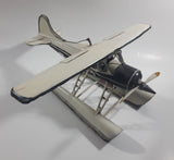 Vintage Style White Float Plane Large Tin Metal Airplane
