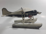 Vintage Style White Float Plane Large Tin Metal Airplane