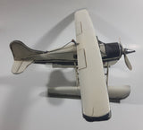 Vintage Style White Float Plane Large Tin Metal Airplane