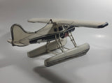 Vintage Style White Float Plane Large Tin Metal Airplane