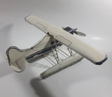 Vintage Style White Float Plane Large Tin Metal Airplane