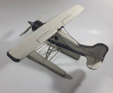 Vintage Style White Float Plane Large Tin Metal Airplane