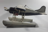 Vintage Style White Float Plane Large Tin Metal Airplane