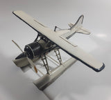 Vintage Style White Float Plane Large Tin Metal Airplane