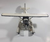 Vintage Style White Float Plane Large Tin Metal Airplane