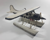 Vintage Style White Float Plane Large Tin Metal Airplane