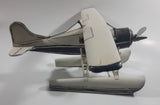 Vintage Style White Float Plane Large Tin Metal Airplane