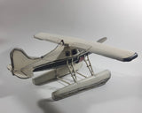 Vintage Style White Float Plane Large Tin Metal Airplane