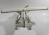 Vintage Style White Float Plane Large Tin Metal Airplane