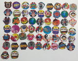 1990s Numbered Unique Shaped Pogs / Caps Lot of 56
