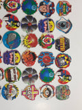 1990s Numbered Unique Shaped Pogs / Caps Lot of 56
