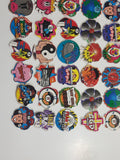 1990s Numbered Unique Shaped Pogs / Caps Lot of 56