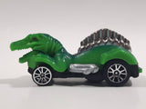 Rare Motor Max 6402 Dinosaur Shaped Green Die Cast Toy Car Vehicle - Missing a Wheel