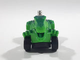 Rare Motor Max 6402 Dinosaur Shaped Green Die Cast Toy Car Vehicle - Missing a Wheel