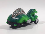 Rare Motor Max 6402 Dinosaur Shaped Green Die Cast Toy Car Vehicle - Missing a Wheel