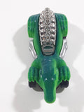 Rare Motor Max 6402 Dinosaur Shaped Green Die Cast Toy Car Vehicle - Missing a Wheel