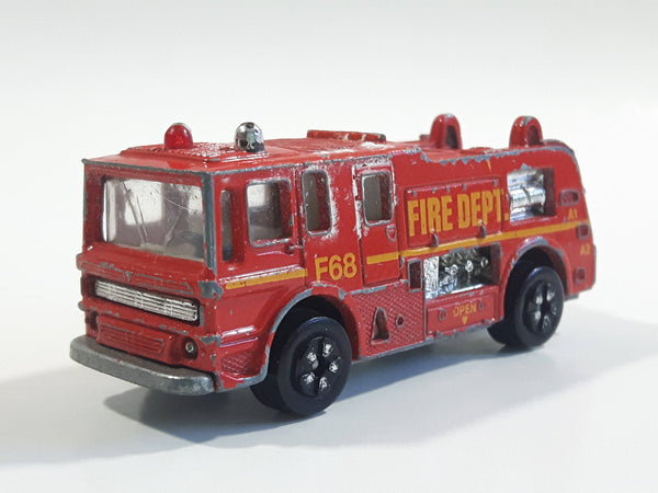 Vintage PlayArt Fire Tender Fire Truck Red Die Cast Toy Car Vehicle - Made in Hong Kong