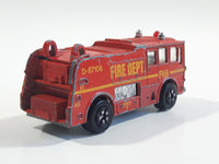 Vintage PlayArt Fire Tender Fire Truck Red Die Cast Toy Car Vehicle - Made in Hong Kong