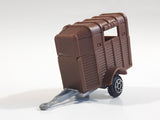 Unknown Brand Horse Animal Livestock Trailer Brown Plastic Die Cast Toy Car Vehicle with Opening Door