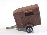 Unknown Brand Horse Animal Livestock Trailer Brown Plastic Die Cast Toy Car Vehicle with Opening Door