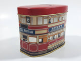 Vintage London Electric Tramways Co. Insist on having Colmans Mustard & Jacob's Cream Crackers Tin Metal Coin Bank