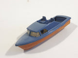 Unknown Brand Fishing Boat Painted Blue and Brown Plastic Toy Watercraft