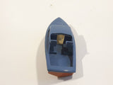 Unknown Brand Fishing Boat Painted Blue and Brown Plastic Toy Watercraft