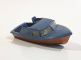 Unknown Brand Fishing Boat Painted Blue and Brown Plastic Toy Watercraft