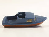 Unknown Brand Fishing Boat Painted Blue and Brown Plastic Toy Watercraft